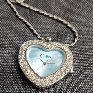 Colibri Silver Heart Necklace Watch